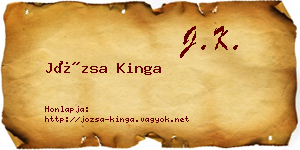 Józsa Kinga névjegykártya